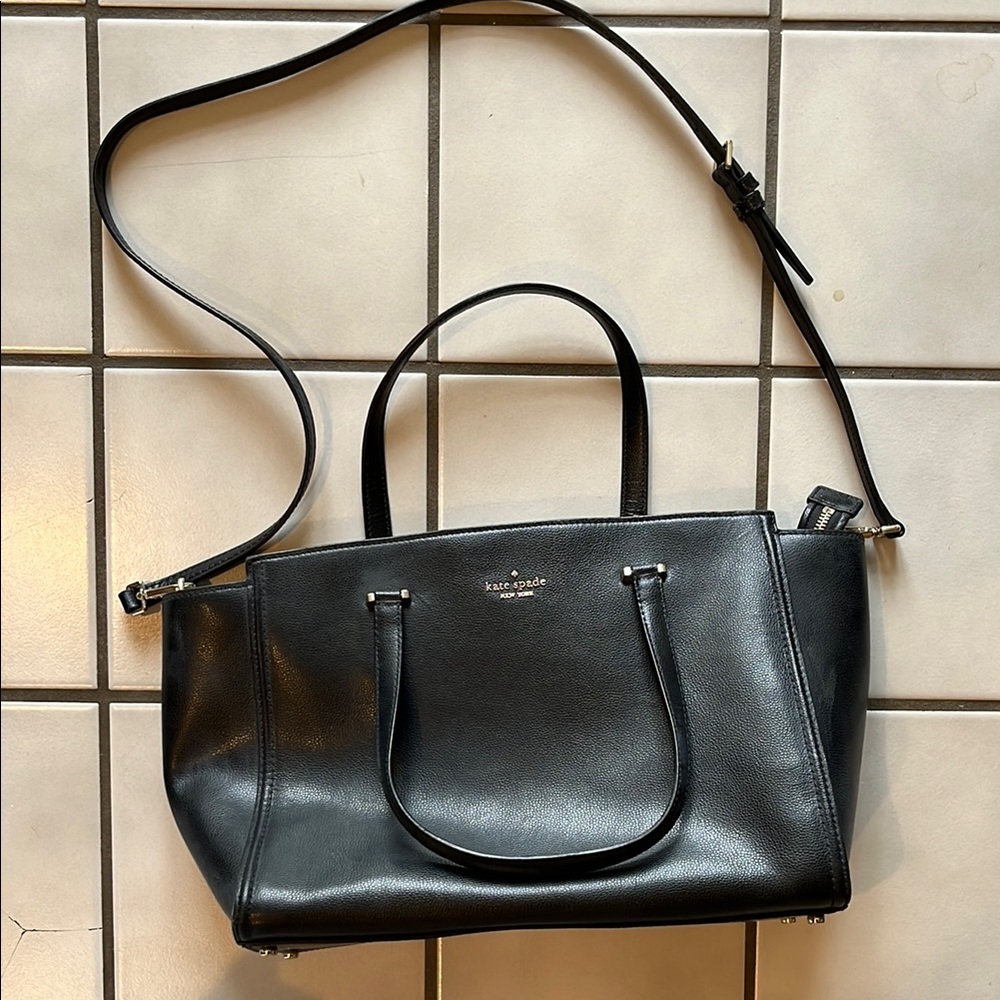 Kate Spade Black Leather Tote Bag